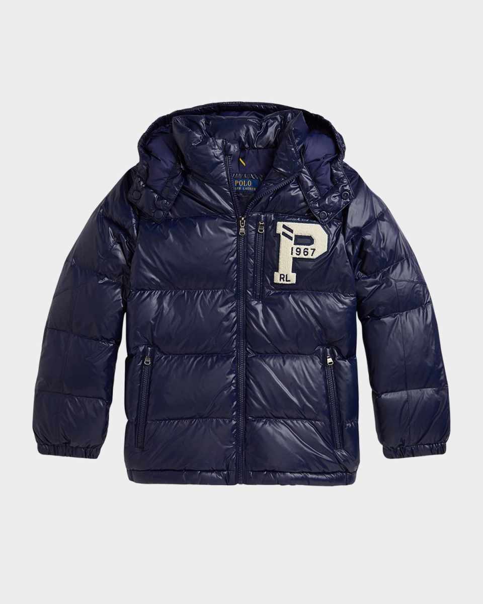 Boy's Hooded Down Jacket, Size S-X